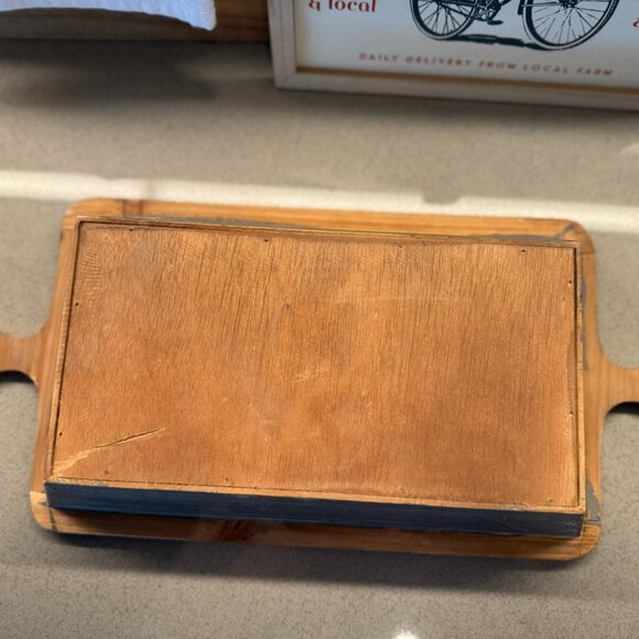 Rustic Distressed Wood Dough Bowl – Farmhouse Centerpiece & Versatile Tray - Picture 10 of 11